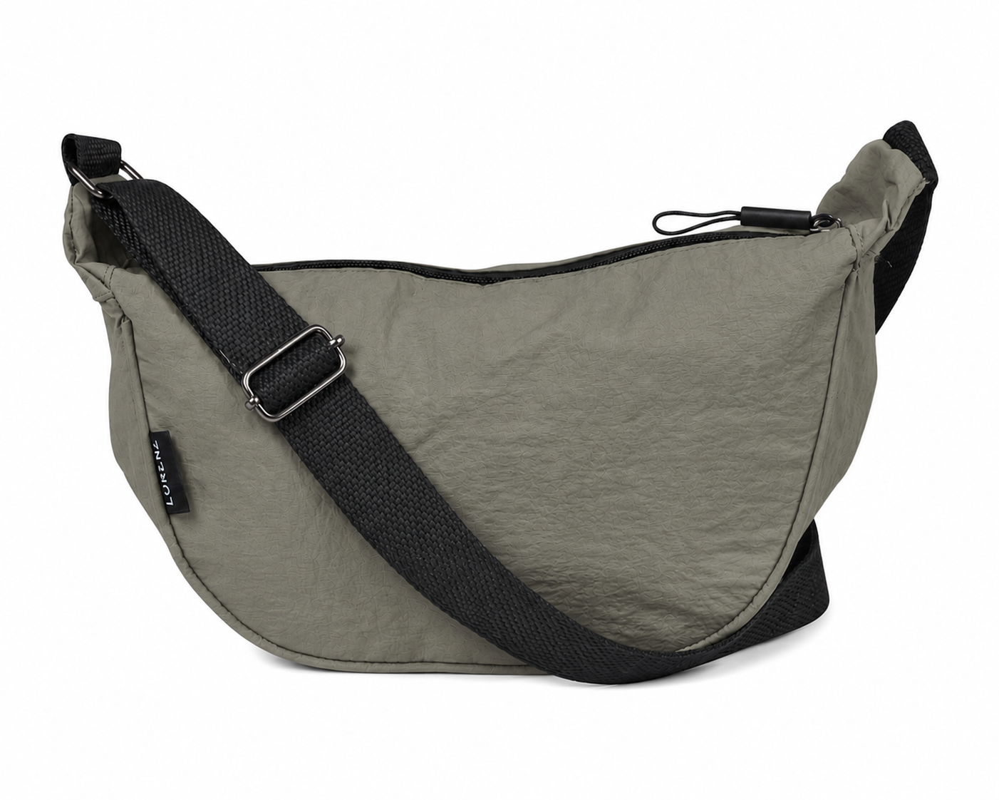 (image for) 2310 Olive Grey Lorenz Top Crinkled Nylon Sling Chest Bag